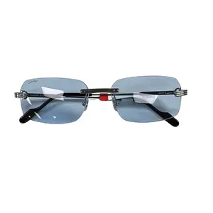 Pre-owned Cartier Sunglasses Rimless Blue T26042544
