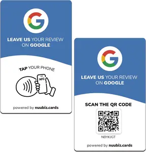 Review Tap Card by NUUBIZ - Enable NFC & QR Code Sign - All Phones Compatible - For All Businesses to Boost Reviews - Promote Your Brand