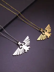 Trendy Eagle Emblem Stainless Steel Necklace, Hip Hop Style Ceder Legend Main Chain, Unisex Fashion Accessory, All Seasons Wear