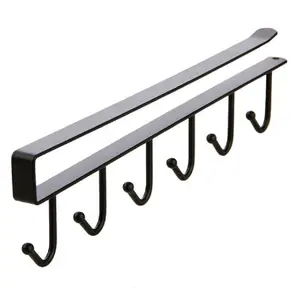 2-Pack Under-Shelf Mug Holder Rack for Kitchen Cabinet Coffee Cup Storage Hanger Hook