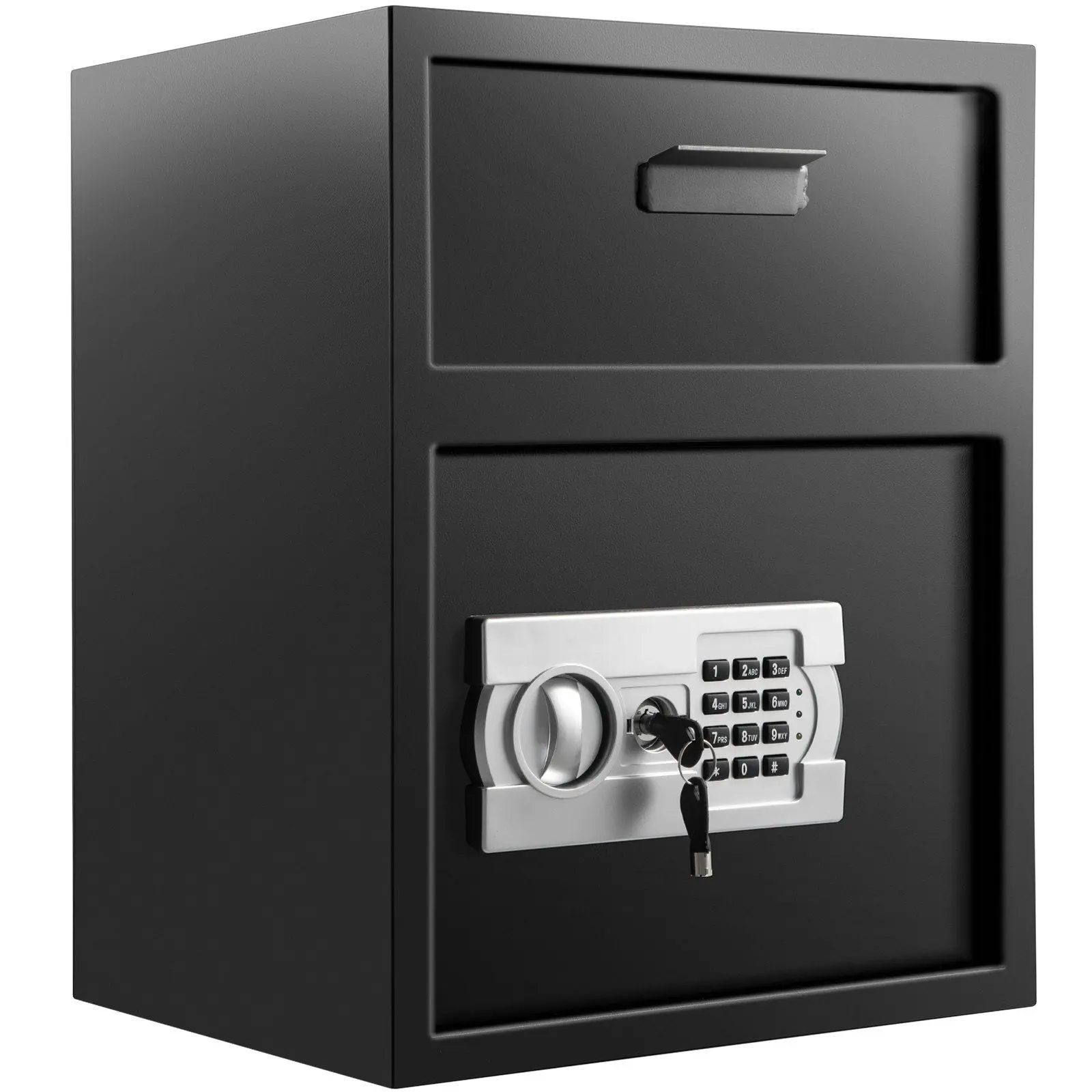 1.7 Cu Ft Carbon Steel Digital Depository Safe for Secure Storage, Equipped with 2 Emergency Keys