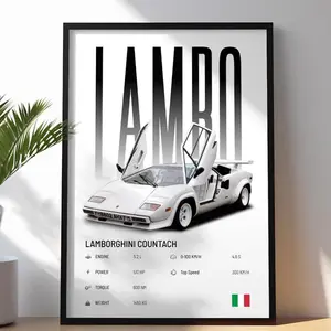 Lamborghini Countach Poster | Car Print | Hyper Car Poster | Super Car Print | Art Print | Car Poster | Home Decor | Wall Decor