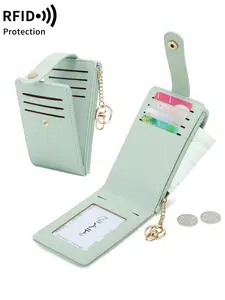 RFID Blocking Women's Wallet, Durable Fashion Wallet, Ultra-Thin Compact Design, Foldable Cash Holder, Zipper Coin Pocket, ID Window, Perfect Gift for Girls