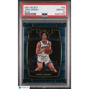 2021 Panini Select Concourse Blue Prizm Josh Giddey ROOKIE #58 PSA 10 GEM MINT
