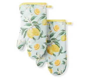 MARTHA STEWART Lemon Whimsy Oven Mitt 2-Pack Set