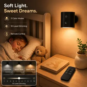 Indoor Metal Wall Sconce - Modern Dual-Head Dimmable Wall Lamp with 3 Adjustable Color Temperatures (Cool White, Natural Light, Warm Light) - Dimmable Night Lights for Hallway Bedroom bathroom Stairway led bedside table Lamp