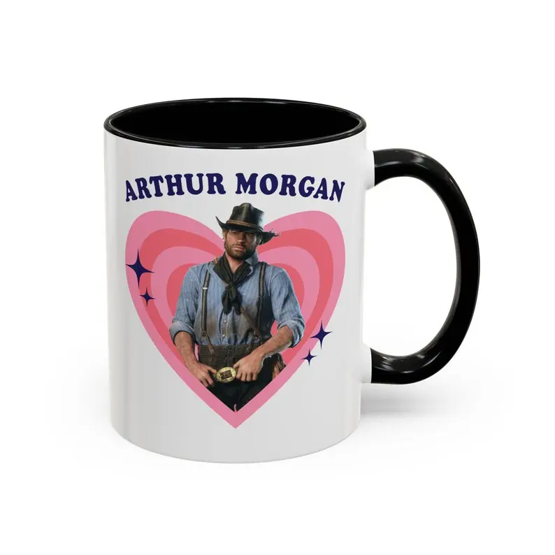 Arthur Morgan Heart Mug | Red Dead Redemption 2 RDR2 Gamer Coffee Cup | Premium Outlaw Cowboy Graphic Tea Mug | Iconic Gamer Fan Gift