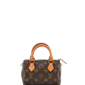 Pre-owned Louis Vuitton Canvas Coated Top Handle Bags Speedy Mini HL Handbag Monogram Canvas by Rebag