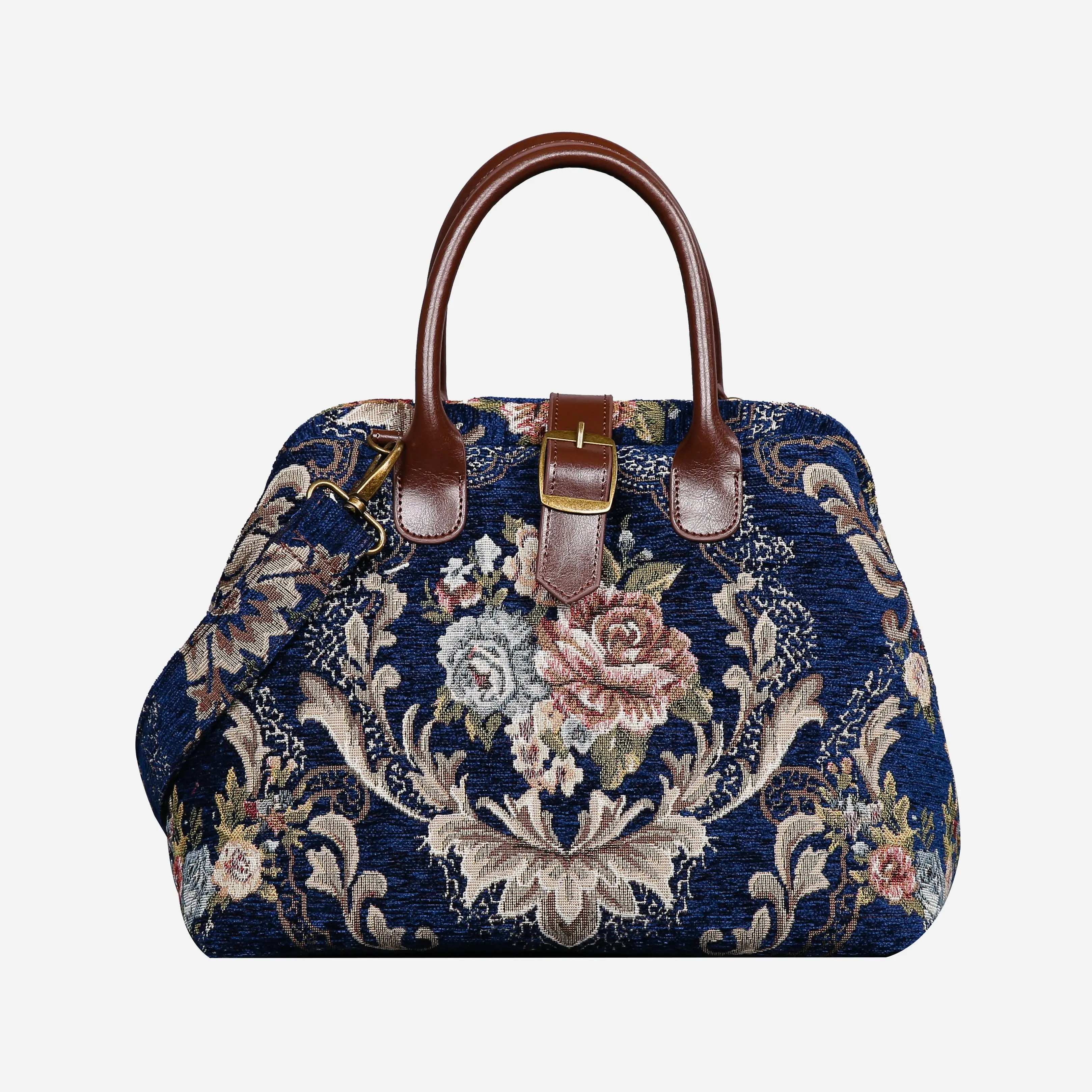 Floral Blue Carpet Handbag Purse