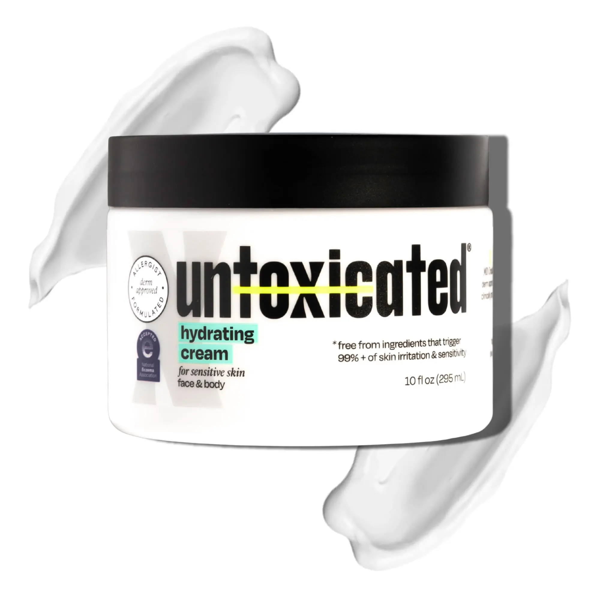 Cream for Sensitive Skin - Daily Face & Body Moisturizer - Non-Allergenic, Non-Irritating Formula with Ceramides, Hyaluronic Acid, Glycolipids & Arginine - 10 fl oz