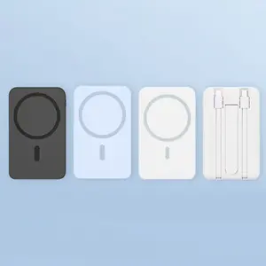 Magnetic Wireless Charger 10000mAh Power Bank for iPhone 12-17 Foldable Compact Silicone Fast Charge USB Type-C Compatible with iPhone 12 13 14 15 16 17