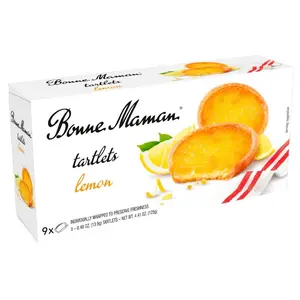 Bonne Maman Lemon Tartlets 4.4 OZ - 9 Count Refreshing Lemon Flavor Individually Wrapped