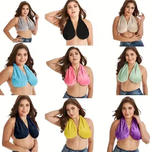 Convenient Water Absorbing And Breathable Towel Bra Suitable For Beach, Sports, Indoor Daily Wear And Feeding, Towel Hanging Neck, Chest Wrapping, Neck Strapless, Double-sided Plush Super Soft And Warm, Suitable For Beautiful Women, A Small