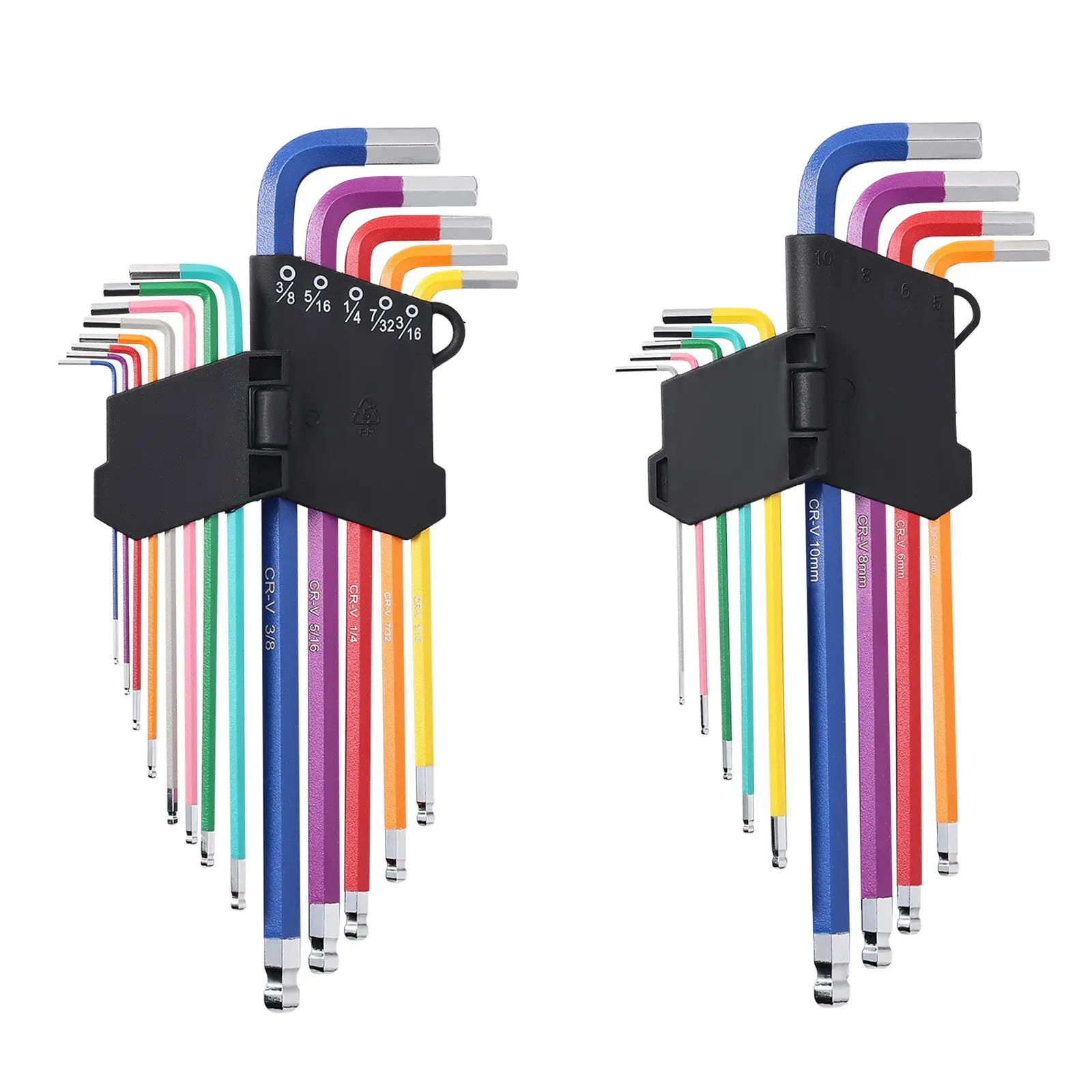 【summerfinds】VEVOR 22-Piece CR-V Hex Key Set, Long Arm Ball End Hex Wrenches with SAE and Metric Sizes, Hand Tools for Daily Repairs, Father's Day Gift, Cr-V Hex Keys