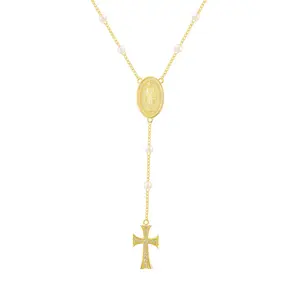 EVRY JEWELS Gold or Silver Plated Women's Hypoallergenic Sacred Glow Lariat Necklace