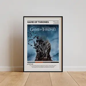 Game of Thrones Poster - Tv Series Poster - Iron Throne Poster- Winter Is Coming- A War for the Seven Kingdoms- Dragons, Kings,and Kingdoms(Poster only frameless)