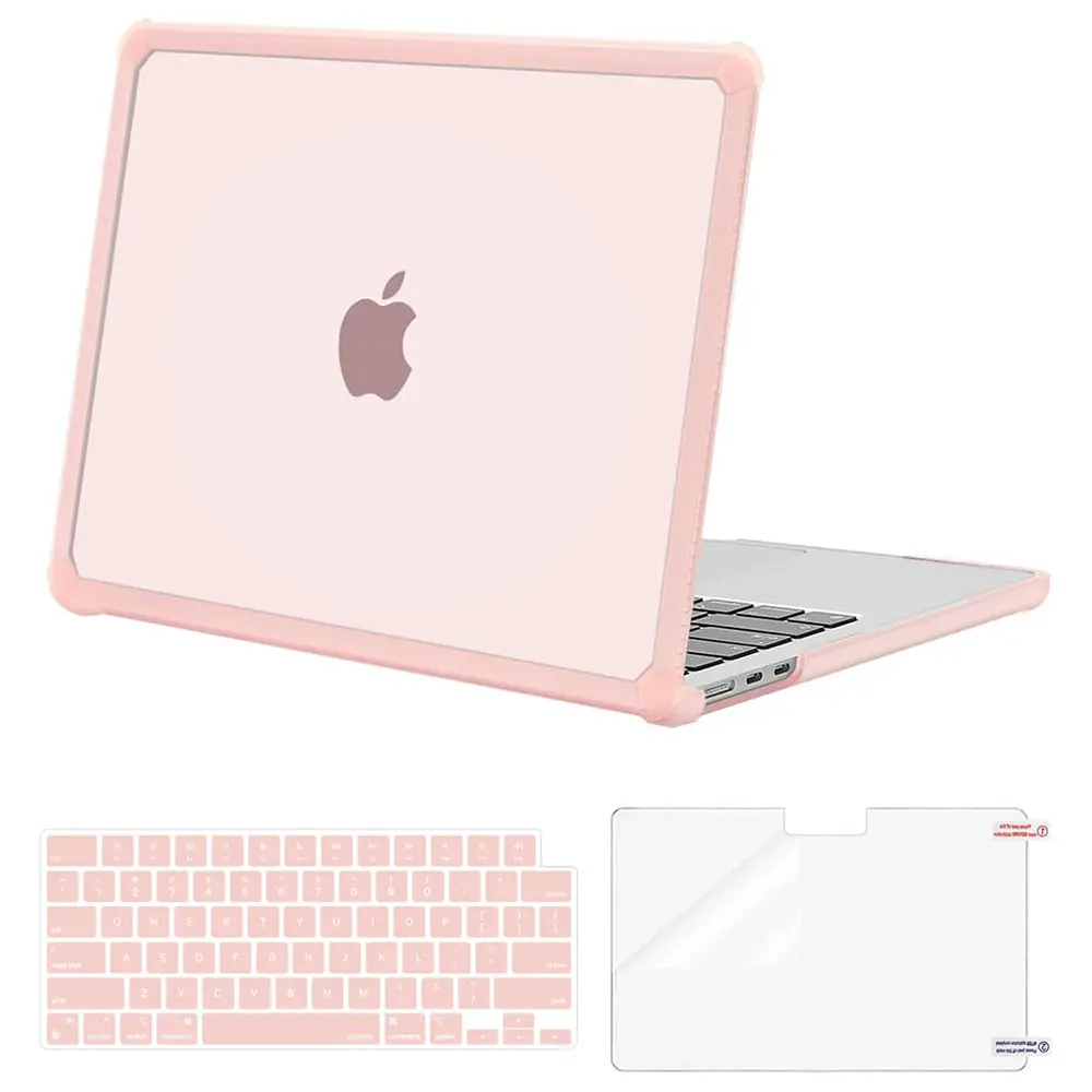 MOSISO 3-in-1 Solid Lightweight Laptop Case for MacBook Air 13in - Translucent Crack-Resistant Plastic Hard Case, Water-Resistant TPU Bumper, Screen Protector, Keyboard Cover (M5 2026, M4 2025, M3/M2 2024-2022; Models A3449, A3240, A3113, A2681), Flexible