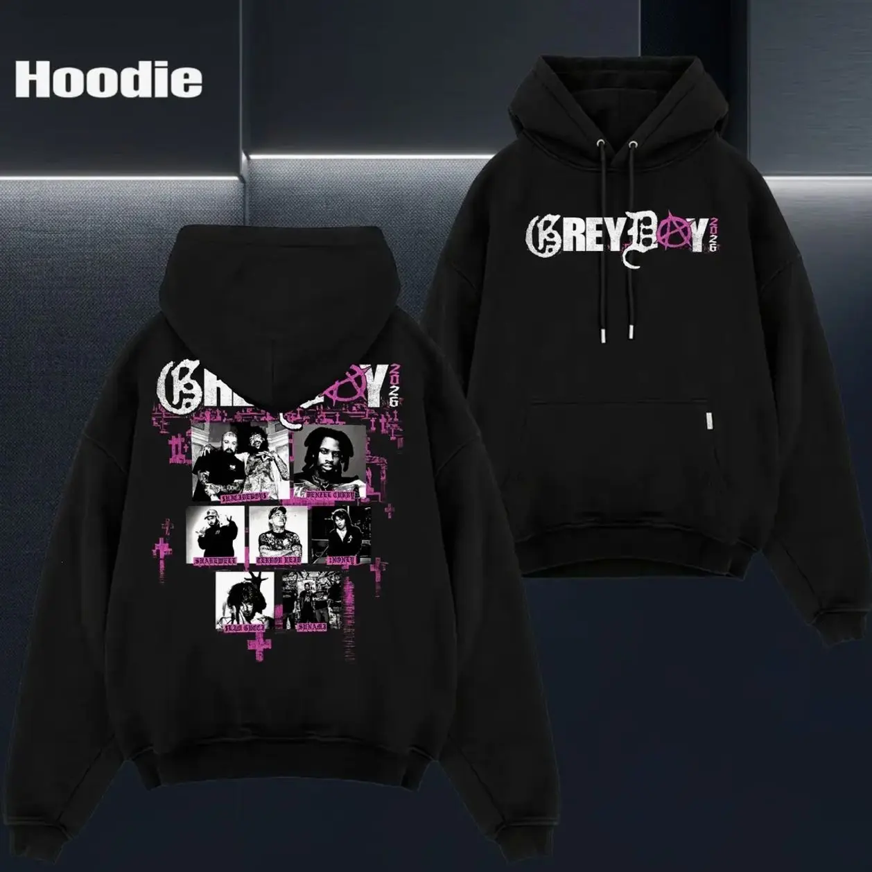 Ver2 $UlClDEBOYS G59 Grey Day 2026 Tour Pink Design Hoodie, Rap Music Shirt, $UlClDEBOYS G59 Merchandise, G59 Merch - Unisex Rapper Clothing 87T