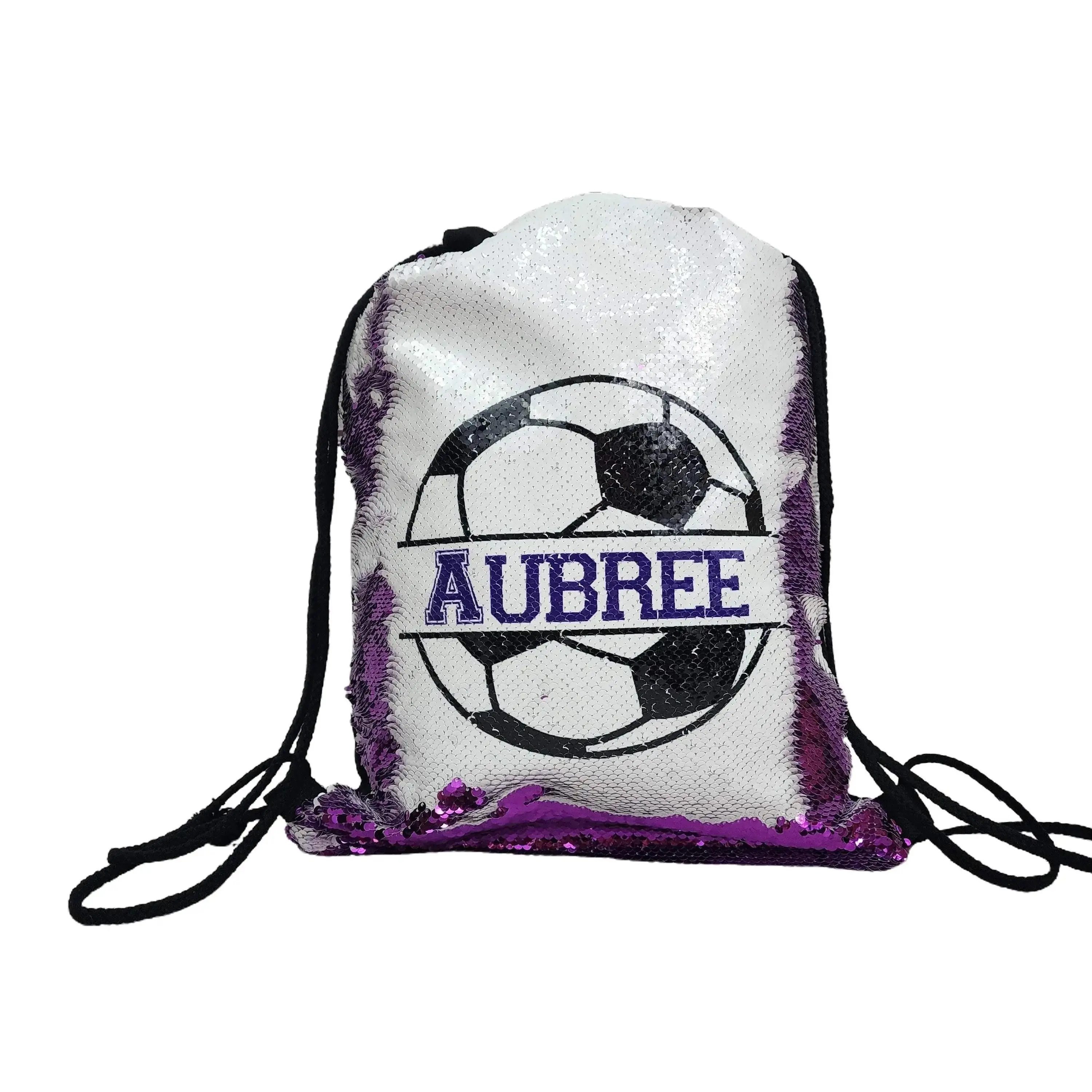 Soccer - Sequin Drawstring Bag