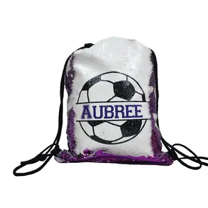 Soccer - Sequin Drawstring Bag