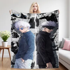 Jujutsu Kaisen Anime Blanket – Gojo Satoru, Toji Fushiguro, Nanami Kento Throw, Ultra Soft Flannel Fleece, Cozy Manga Gift for Couch Bed Dorm Decor
