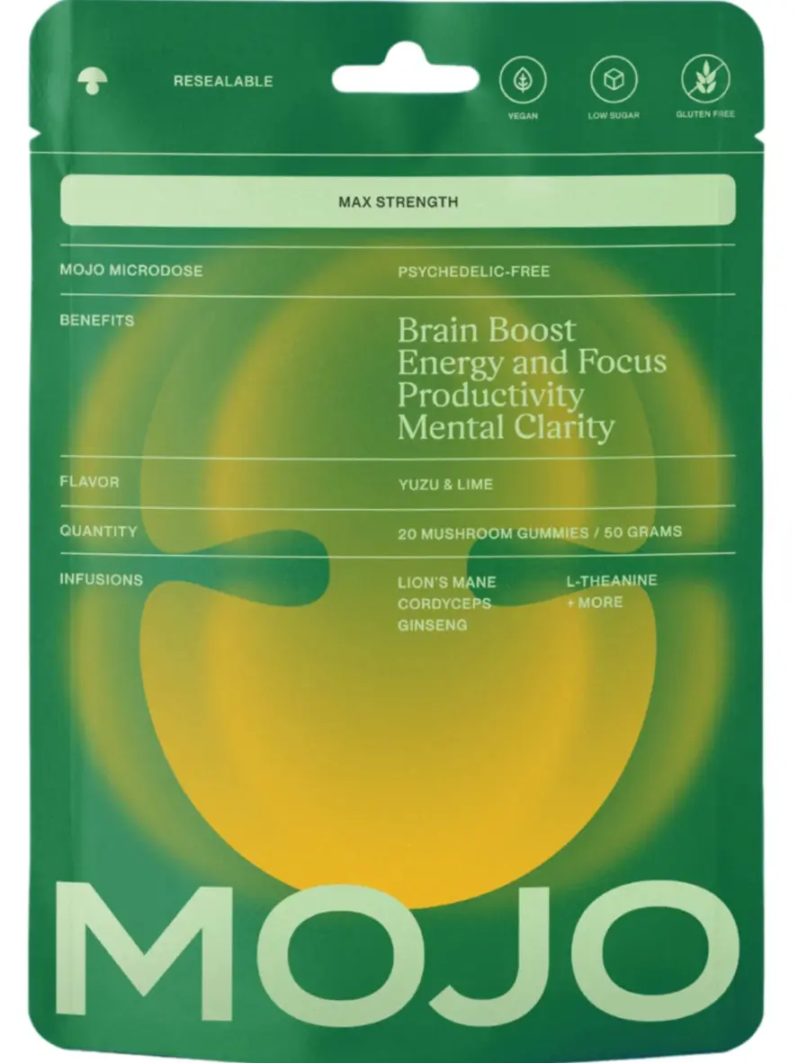 4 PACK MOJO Max Strength Brain Boost Gummies - Yuzu & Lime (4 Pack: 80 gummies)