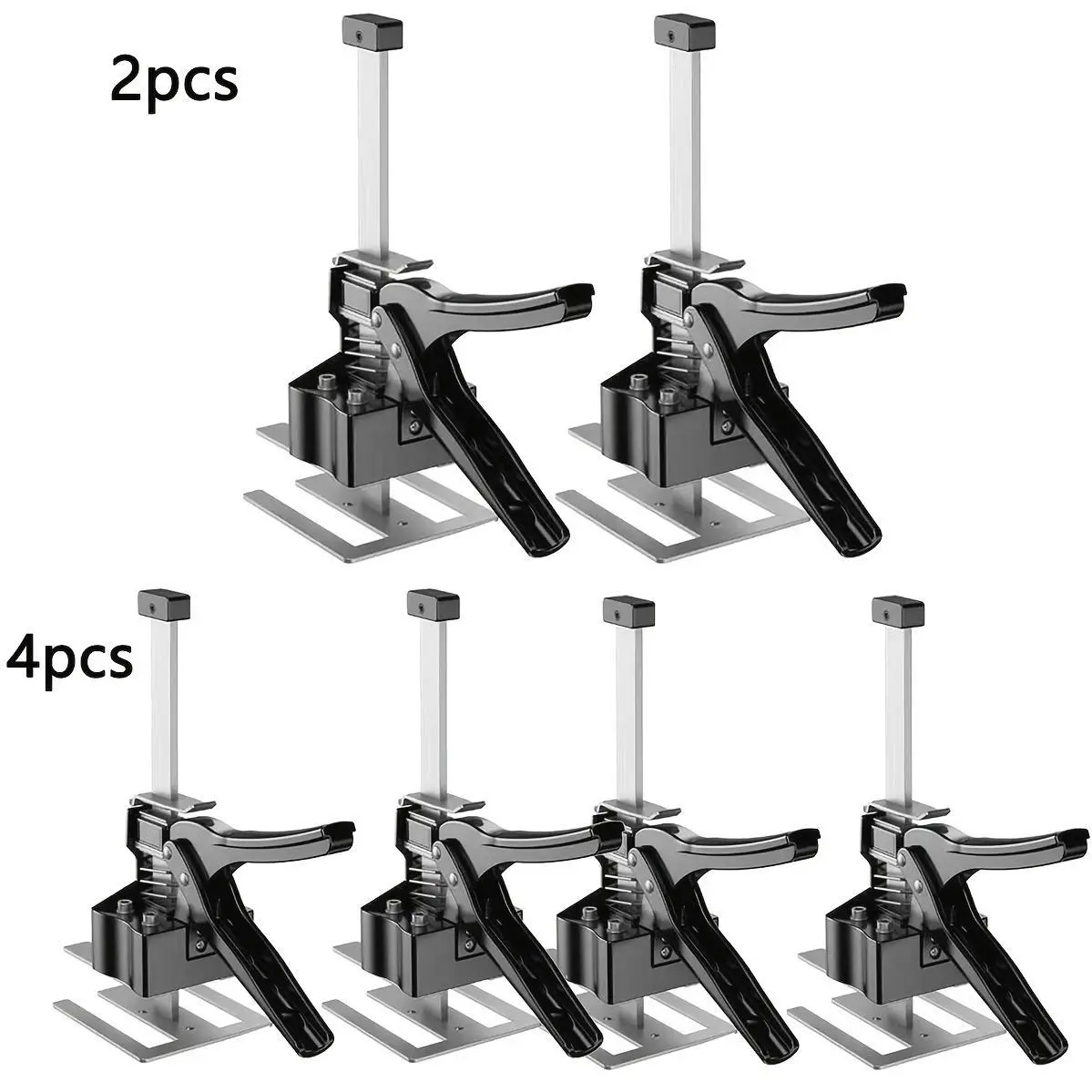 12 Inch Labor-Saving Handle 2pcs, 4pcs Wall Tile Locator, Multi-Function Height Adjustment Lifting Device, Door Panel Lifting Cabinet Jack Board Lifter
