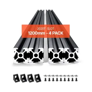 Fathersdaygift VEVOR 4PCS 47.2 in (1200mm) T Slot 2020 Aluminum Extrusion Profile, European Standard Anodized Linear Rail, High-Strength Extruded Aluminum Rail for 3D Printer, CNC Machine DIY, Laser Engraving, Blackdealsforyoudays