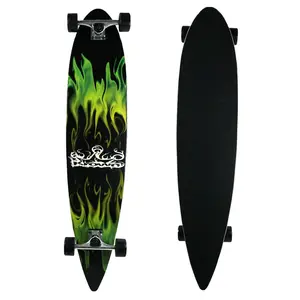 Krown Longboard Complete Pintail Green Flame