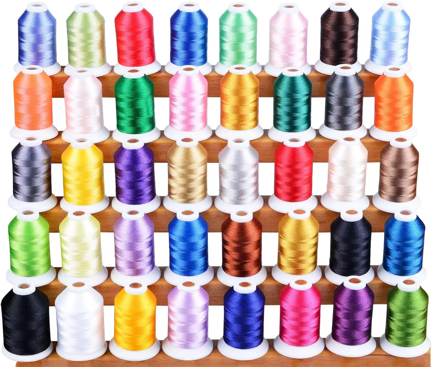 60WT Sewing Embroidery Machine Thread Kit - 40 Colors 1100 Yards Spool for Brother Janome etc Sewing Embroidery Machines