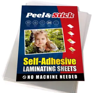 Pack of 20 Self-Adhesive Laminating Sheets 9x12 - Letter Size, 4 mil, Clear Laminate Sheets, Self-Sealing, No Machine Needed, for Protecting Documents, Photos