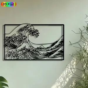 1pc Great Wave Off Kanagawa Metal Wall Art, Japanese Wave Statue Mural, Intricate Craftsmanship, Artistic Metalwork, Perfect for Housewarming, Anniversary Decor, Perfect for Living Room Office Studio Decor, Ideal Gift for Japanese Art Enthusiasts.