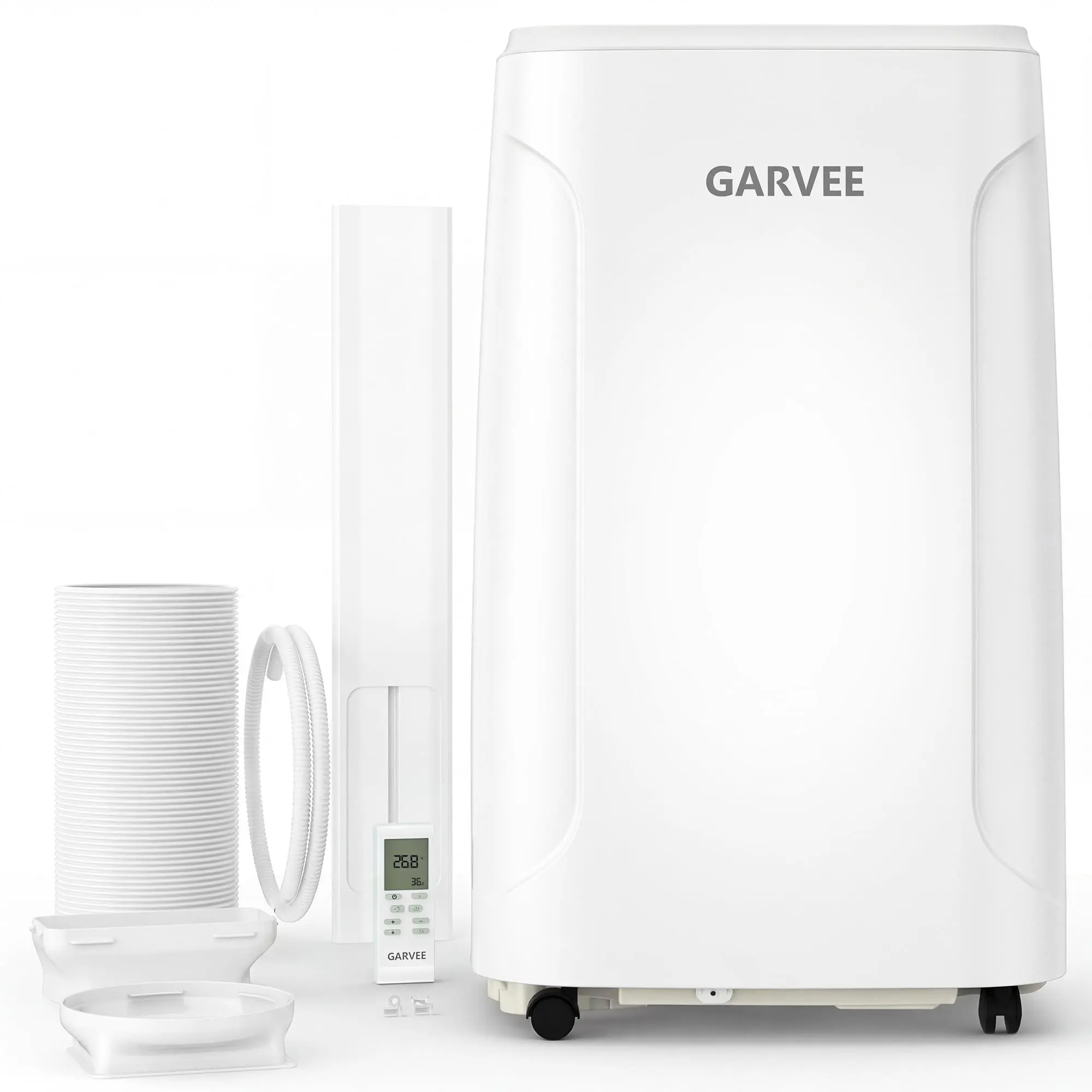 Garvee Powerful 14,000 BTU Portable Air Conditioner - 3-in-1 Cooling, Dehumidifier & Fan - Fast Cooling, Quiet, LCD Display, Air Purification - Cools Up to 850 Sq.Ft - CEER 7.83 -