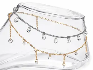 TEIKET Solara Non-Natural Crystal Rhinestone Anklet - Women's Fashion Costume Jewelry Accessory