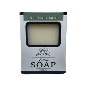 Grass-fed Rosemary Mint Beef Tallow Handmade Soap Bar 5.4oz/150g - Full Body Care that cleanses and moisturizes. Organic Acne