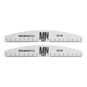 MN BEAUTY Nail File - 100/180 Grit Dual Grit Design for Acrylic & Gel Nails - Salon-Quality Durability & Versatile Use - Nail Art Tools