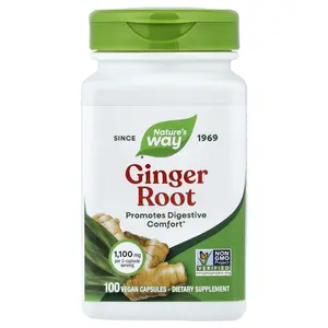 Nature's Way Ginger Root, 100 Vegan Capsules (550 mg per Capsule)