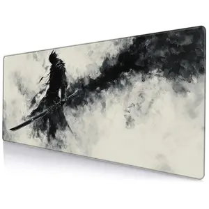 Creative Samurai Sword Pattern Mouse Pad, 1 Count Large Gaming Mouse Pad, Anti-slip Rubber Base Office Mouse Pad, Office Desk Accessories