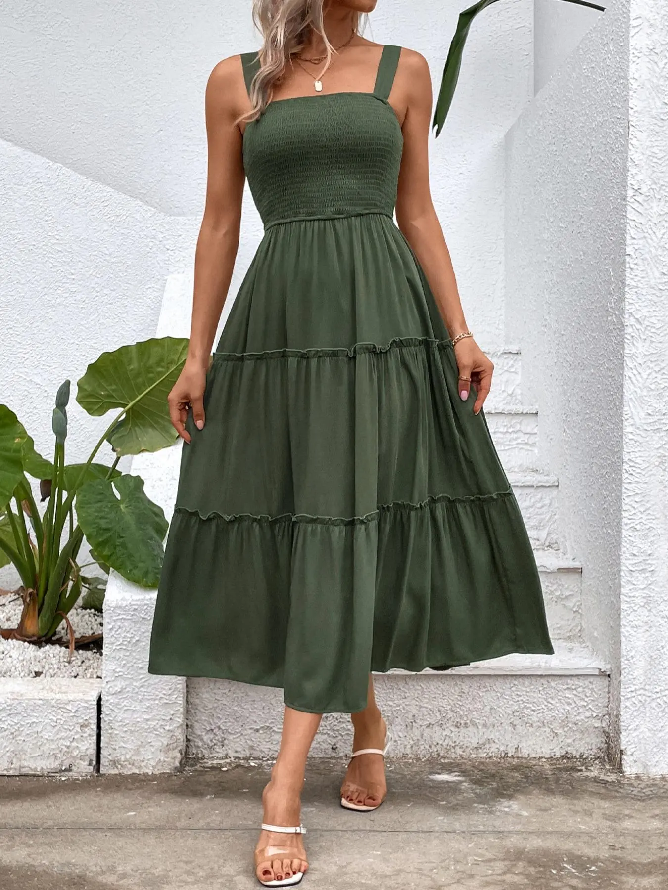 green emerald velvet dress Green Shimmer Knit Cammie Maxi Dress Hyacinth House Green Shimmer Knit / L