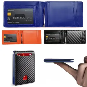 Men's Business Minimalist Carbon Fiber Card Holder, RFID Blocking Card Holder, Slim Front Pocket Wallet, Portable Wallet for men, Wallet Men