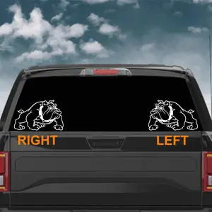 Bulldog car decals, left and right facing, dog lover gift, dog themed sticker, bulldog vinyl graphic, bulldogs lovers and sports team fans