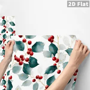 1PC QT Holly Berry Wall Sticker, Frosted PVC Peel & Stick Backsplash, Waterproof Oil-Proof Removable DIY Wall Decal