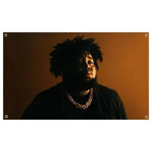 Rod Rapper Wave 3x5Ft Flag Hip Hop Tapestry for Bedroom Living Room College Dorm Room Decoration Outdoor Parties Gifts Banner with 4 Brass Gromments