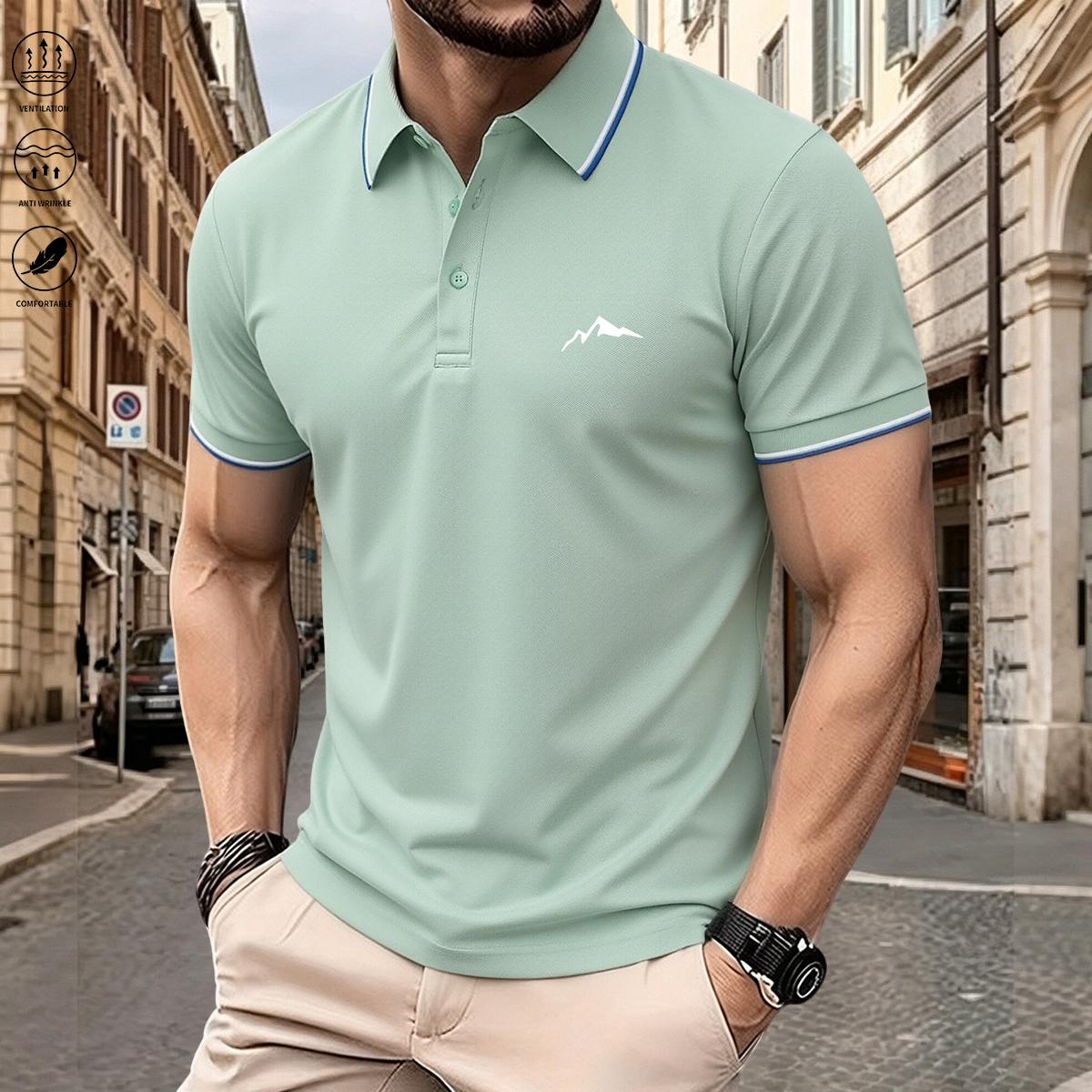 Men’s polo shirt, soft and breathable short sleeves, suitable for everyday wear, outdoor activities, and vacations, summer golf shirt, men’s short sleeves, menswear