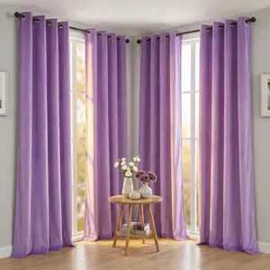 Curtain Vibes 2Pcs 52x84 inch Grommet Top Curtains, Solid Color Dutch Velvet Fabric, Soft & Luxurious Window Drapes for Bedroom, Living Room and Home Decoration FT2608 Asbury Long Grommet Patio Curtain Panel