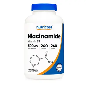 Nutricost Niacinamide (Vitamin B3) 500mg Capsules, 240 Count - Non-GMO, Gluten Free, Flush Free, Healthcare Vitamin B3 Supplement for Bathroom Wellness Routine