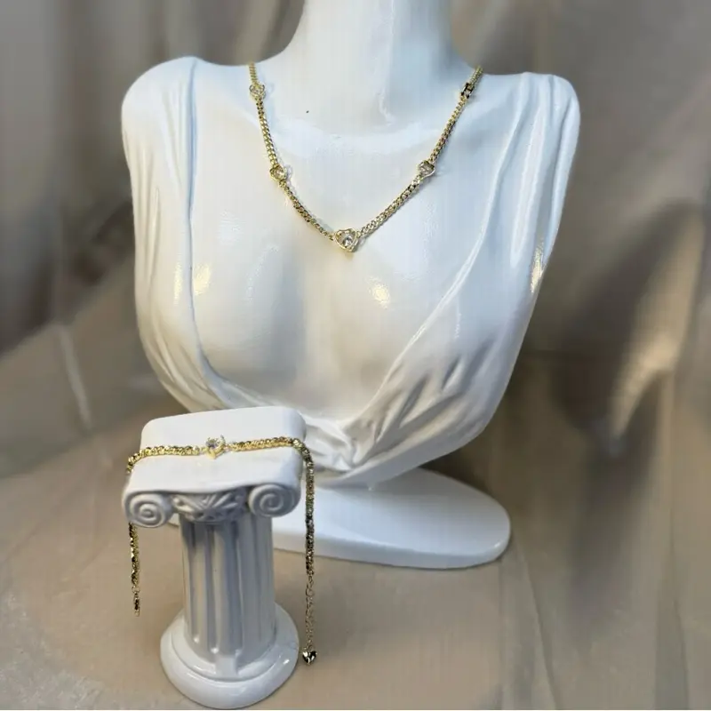 Amour Adjustable Set - Gold Plated Necklace & Bracelet