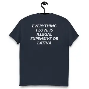 Everything I Love Is Illegal, Expensive Or Latina T Shirt, Funny And Bold Graphic Tee, Hilarious Statement Shirt For Men And Women, Regular Fit Short Sleeve Tee, Classic Streetwear