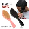 360 Wave Brush in Black and Pink, Hard Detangling Hairbrush, Detangler Brush, Styling Brush with ABS Handle, Reinforced Nylon Bristles, Ideal Gift for Boyfriend or Father, Christmas Gift