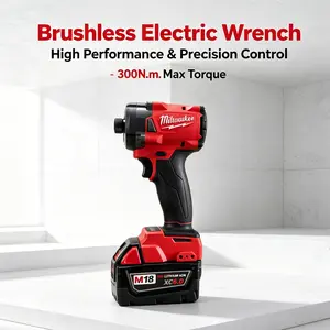 Milwaukee 18V Cordless Impact Driver, Features 1/2 Inch Square Drive With Annular Thread, Delivers 300N·m Max Torque, Supports Adjustable Speed Range, Ideal For Auto Repair, Mechanical Assembly And Daily Hardware Maintenance Work